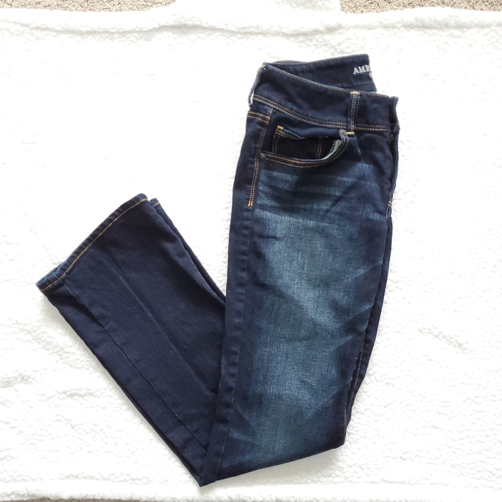 American Eagle Dark Wash Kick Boot Stretch Size 8